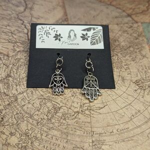Handcrafted Hamsa Dangle Earrings
